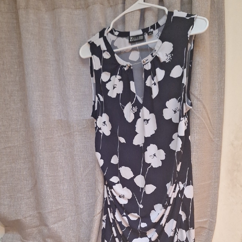 Elegant Black and White Floral Dress